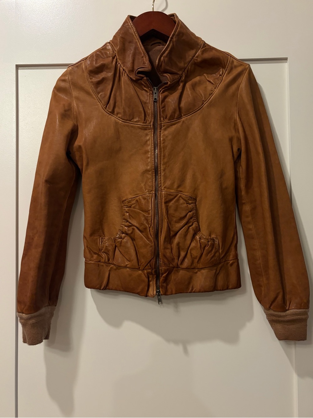 Giorgio Brato Brown Leather Zip Jacket